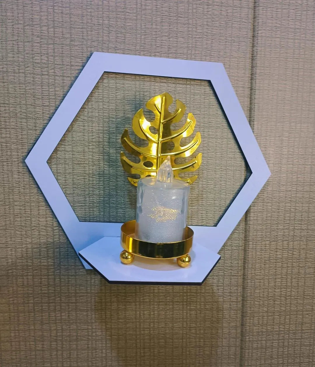 White Hexagon Wall Shelves Set Modern Floating Decor