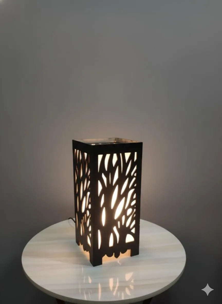 3D Wooden Tree Lamp Black Golden Light for Bedroom Decor