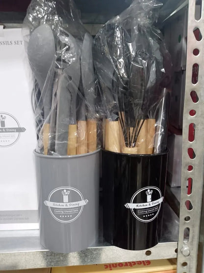 Kitchen Utensil Set with Wooden Handles