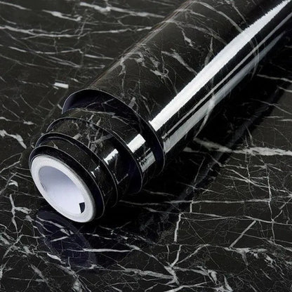 Black & White Marble Wall Sheet Self-Adhesive 200x60cm