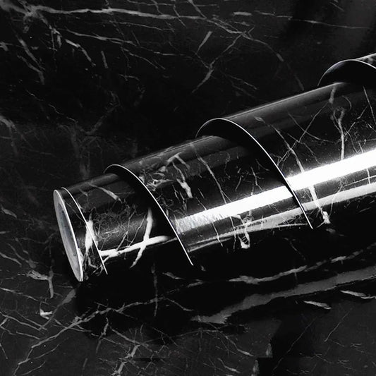 Black & White Marble Wall Sheet Self-Adhesive 200x60cm