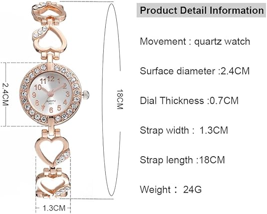 ADSBIAOYE Luxury Womens Diamond Bracelet Watch - Stylish Hollow Stainless Steel Strap Formal Wear