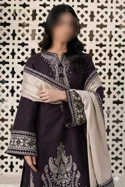 Green Embroidered Women's 3Pcs Lawn Suit Set for Eid Party Wear