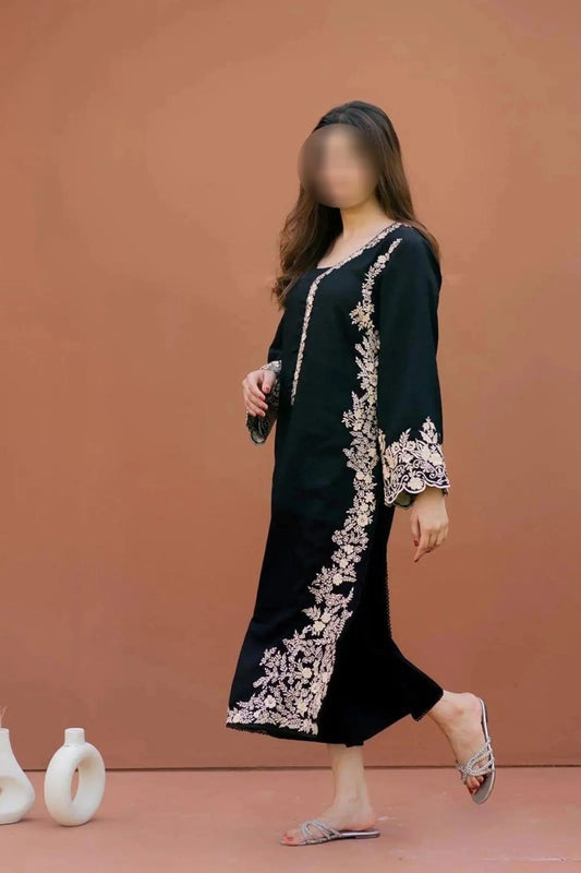 2 Pcs Women's Unstitched Embroidered Suit