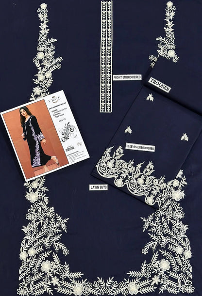 2 Pcs Women's Unstitched Embroidered Suit