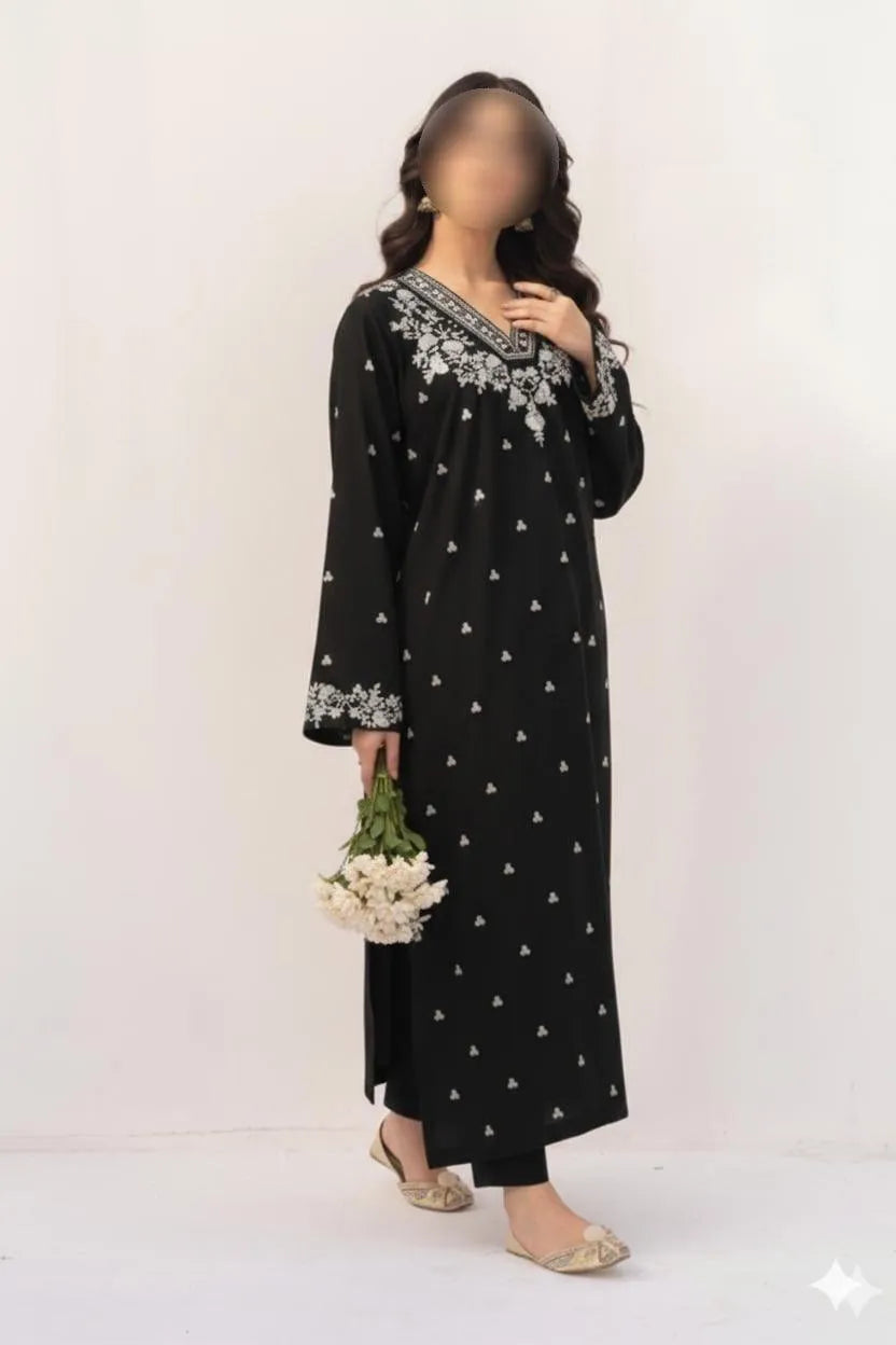 2 Pcs Women's Unstitched Embroidered Suit