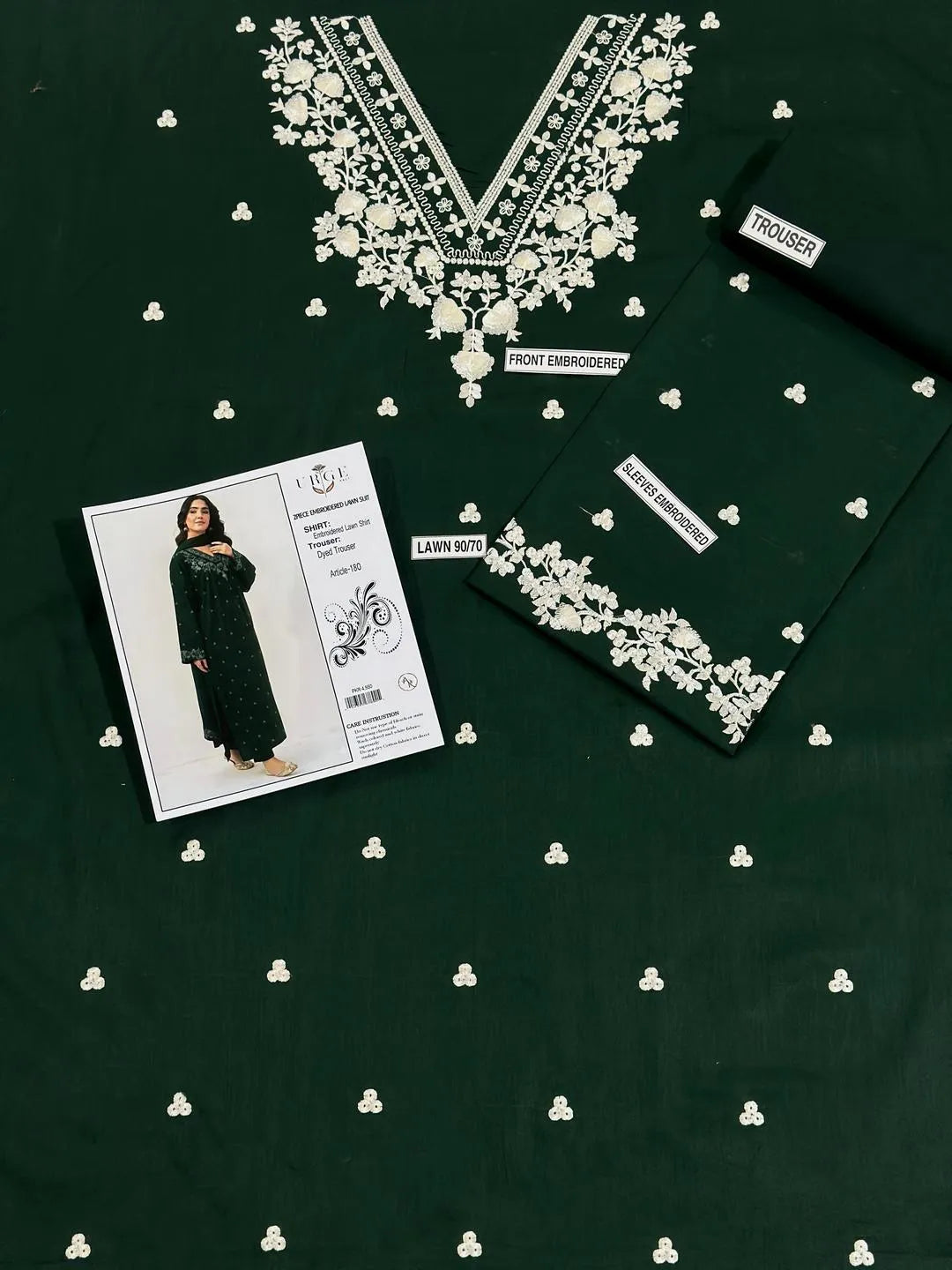 2 Pcs Women's Unstitched Embroidered Suit