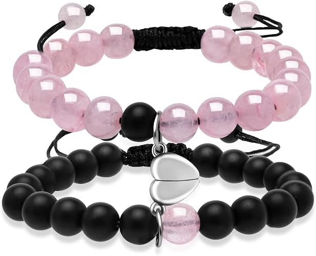 Magnetic Couples Bracelets - His and Hers Matching Set, Forever Bracelets for Couples, Perfect Long Distance Relationship Gifts and Valentines Presents