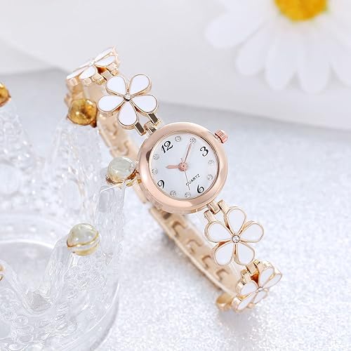 ADSBIAOYE Women's Bracelet Watch Fashion Item Waterproof Quartz Flower Shaped Watch