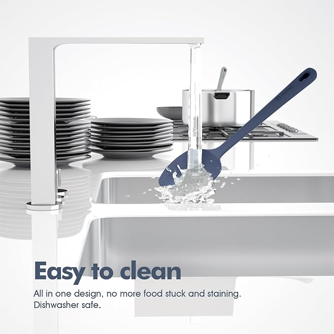 5 Pieces Silicone Spatula Set, Food Grade Rubber Spatula, Upgrade Strong Handle with Ergonomic Grip, Heat Resistant Up to 600°F for Nonstick Cookware, Cooking