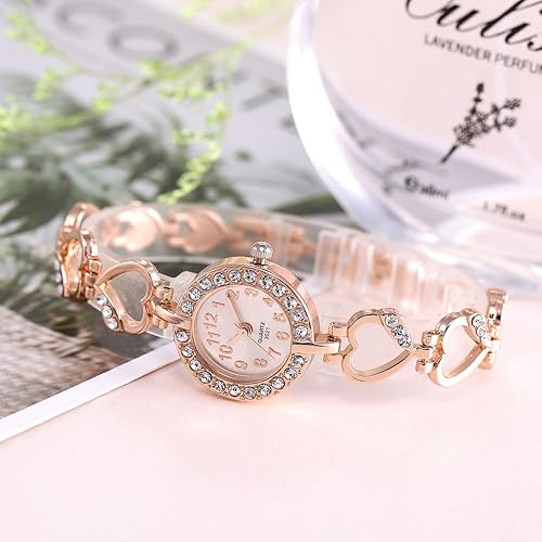 ADSBIAOYE Luxury Womens Diamond Bracelet Watch - Stylish Hollow Stainless Steel Strap Formal Wear