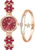 ADSBIAOYE Women's Bracelet Watch Fashion Item Waterproof Quartz Flower Shaped Watch
