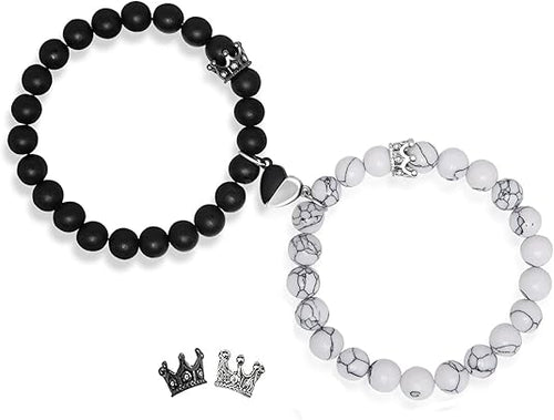 Magnetic Couples Bracelets - His and Hers Matching Set, Forever Bracelets for Couples, Perfect Long Distance Relationship Gifts and Valentines Presents