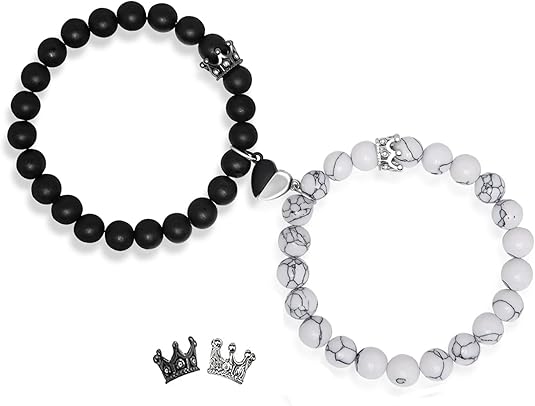 Magnetic Couples Bracelets - His and Hers Matching Set, Forever Bracelets for Couples, Perfect Long Distance Relationship Gifts and Valentines Presents
