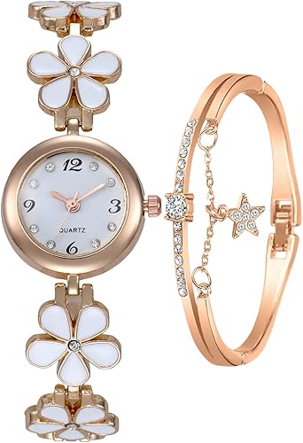 ADSBIAOYE Women's Bracelet Watch Fashion Item Waterproof Quartz Flower Shaped Watch