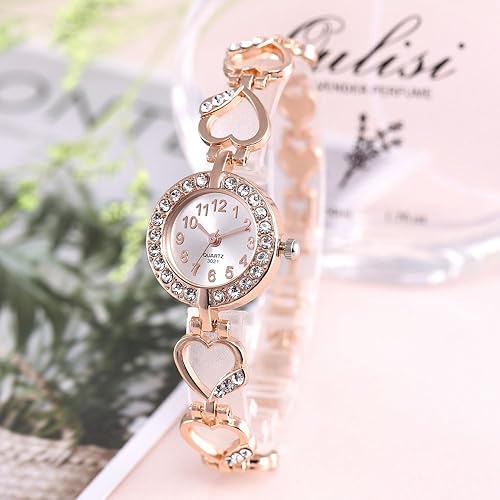 ADSBIAOYE Luxury Womens Diamond Bracelet Watch - Stylish Hollow Stainless Steel Strap Formal Wear