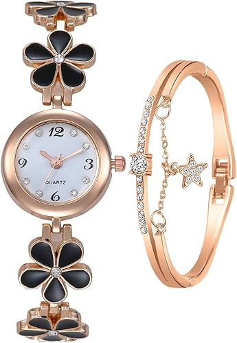 ADSBIAOYE Women's Bracelet Watch Fashion Item Waterproof Quartz Flower Shaped Watch