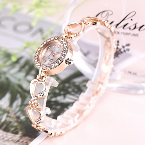 ADSBIAOYE Luxury Womens Diamond Bracelet Watch - Stylish Hollow Stainless Steel Strap Formal Wear