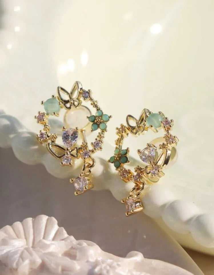 Multicolor Butterfly Crystal Earrings for Women