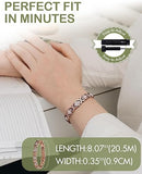 Feraco Pure Copper Bracelets for Women, Ultra Strength Magnetic Therapy Bracelet for Pain Relief with Neodymium Magnets & Sparkling Cubic Zirconia, Adjustable, Infinite Clover Jewelry