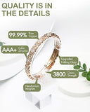 Feraco Pure Copper Bracelets for Women, Ultra Strength Magnetic Therapy Bracelet for Pain Relief with Neodymium Magnets & Sparkling Cubic Zirconia, Adjustable, Infinite Clover Jewelry