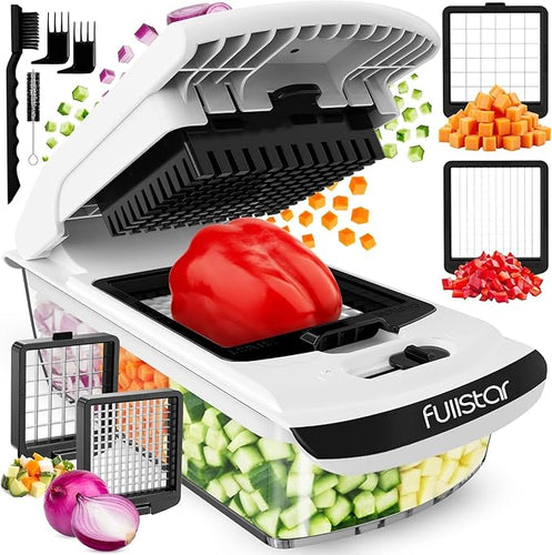 Fullstar The Original Pro Chopper - Vegetable Chopper and Spiralizer, Food Chopper with Container, Fruit Slicer, Kitchen Gadgets & Gifts, Home Essentials (4 in 1, White)