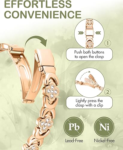 Feraco Pure Copper Bracelets for Women, Ultra Strength Magnetic Therapy Bracelet for Pain Relief with Neodymium Magnets & Sparkling Cubic Zirconia, Adjustable, Infinite Clover Jewelry