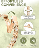 Feraco Pure Copper Bracelets for Women, Ultra Strength Magnetic Therapy Bracelet for Pain Relief with Neodymium Magnets & Sparkling Cubic Zirconia, Adjustable, Infinite Clover Jewelry