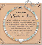 Inspirational Gifts Bracelets for Women Birthday: Healing Natural Stone Beaded Bracelets - Thinking of You Get Well Soon Christmas Day Gifts for Women Friends Sister Bestie Mom Daughter