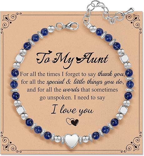 Inspirational Gifts Bracelets for Women Birthday: Healing Natural Stone Beaded Bracelets - Thinking of You Get Well Soon Christmas Day Gifts for Women Friends Sister Bestie Mom Daughter