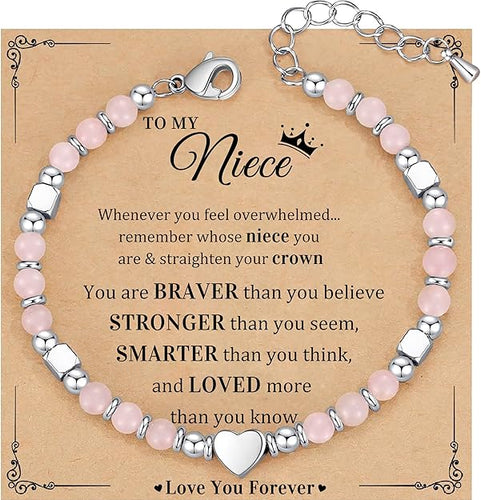 Christmas Gifts for Women, Stocking Stuffers for Teens Beaded Bracelets for Women Gifts for Mom Christmas Gift Mothers Day Gift for Grandma Daughter Bonus Mom Nature Stone Bead Bracelet Graduation Jewelry for Her 2026