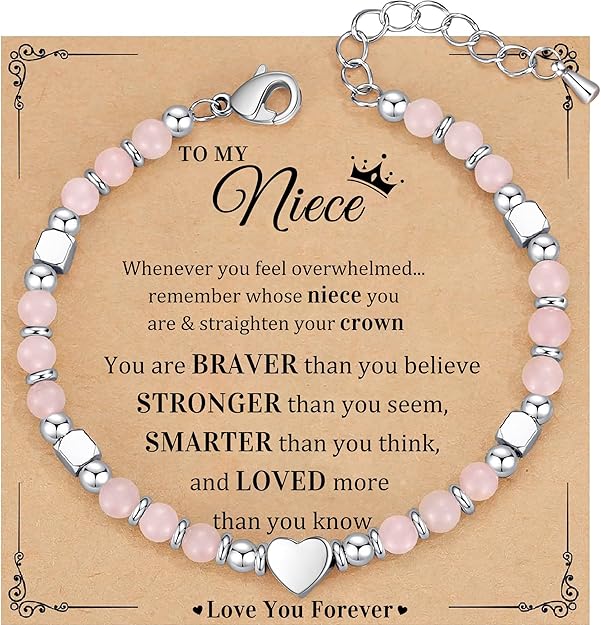 Christmas Gifts for Women, Stocking Stuffers for Teens Beaded Bracelets for Women Gifts for Mom Christmas Gift Mothers Day Gift for Grandma Daughter Bonus Mom Nature Stone Bead Bracelet Graduation Jewelry for Her 2026