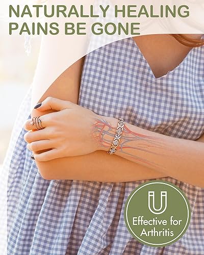 Feraco Pure Copper Bracelets & Rings for Women, Ultra Strength Magnetic Bracelet for Women with Neodymium Magnets & Sparkling Cubic Zirconia, Adjustable, Infinite Clover Jewelry