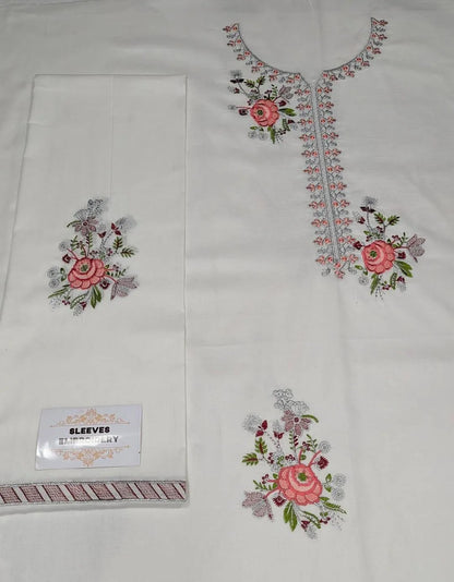 2 Pcs Women's Unstitched Embroidered Suit