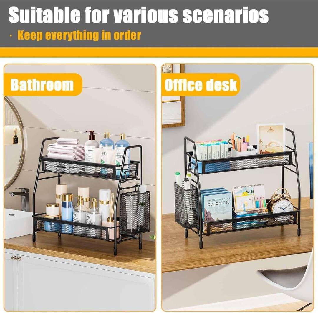 Black Stainless Steel Kitchen Storage Rack Organizer