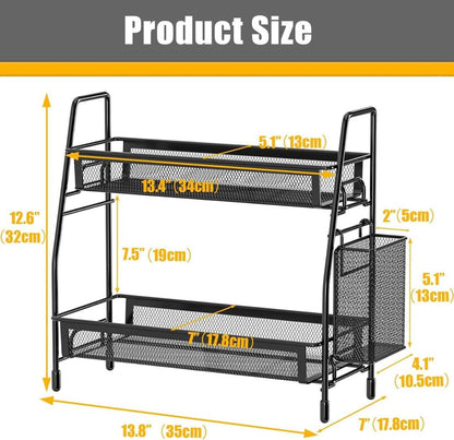 Black Stainless Steel Kitchen Storage Rack Organizer