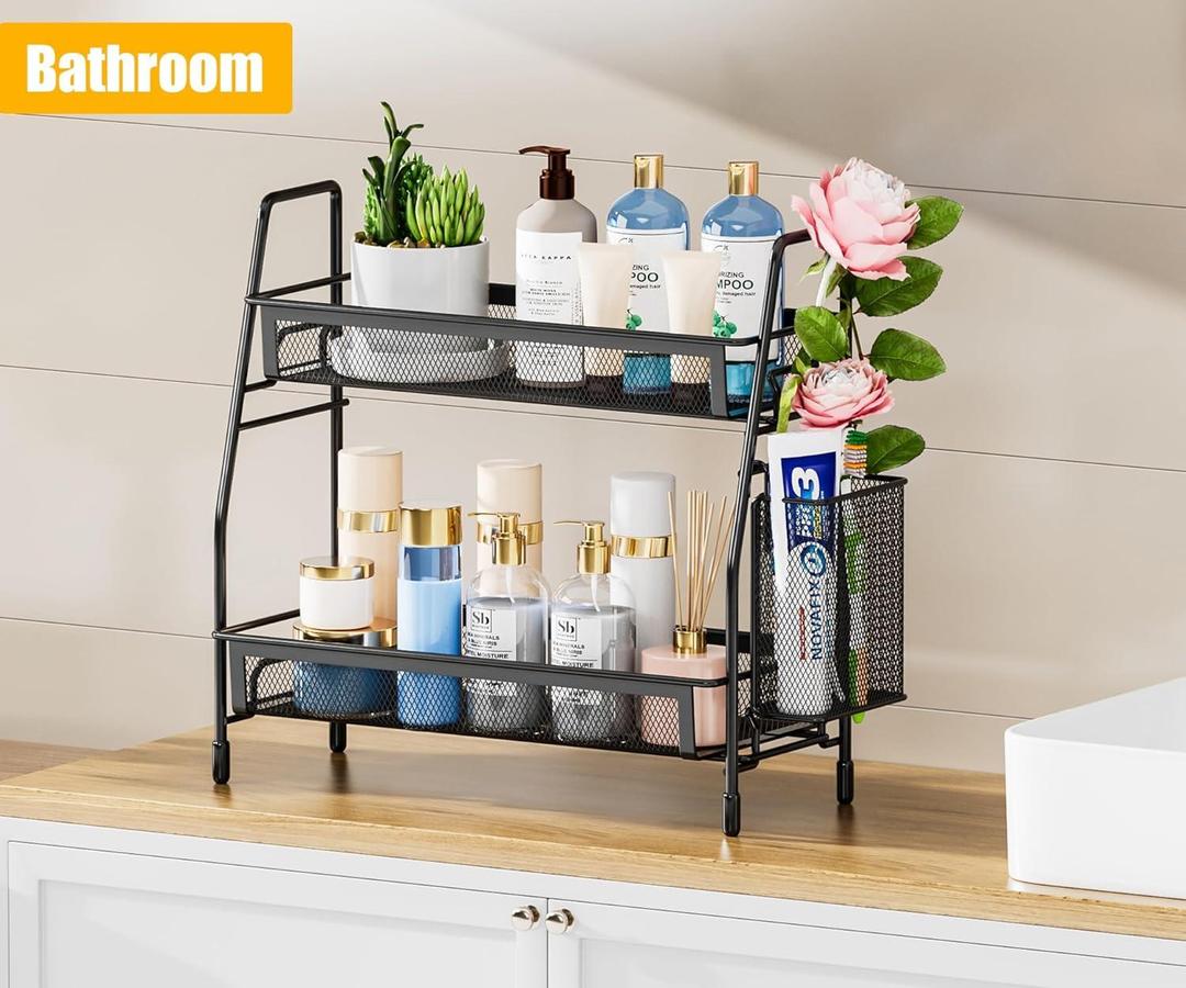 Black Stainless Steel Kitchen Storage Rack Organizer