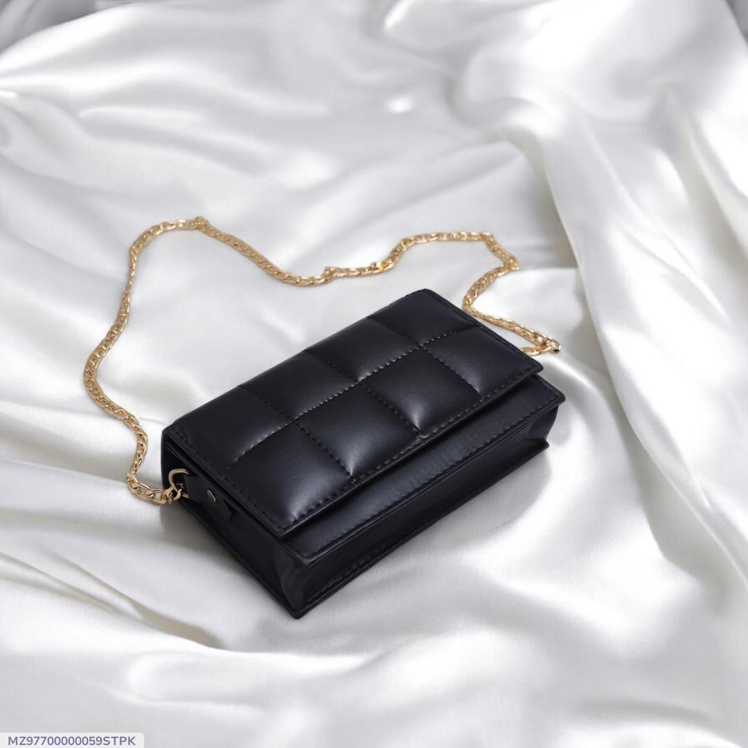 Black Quilted Crossbody Bag for Girls