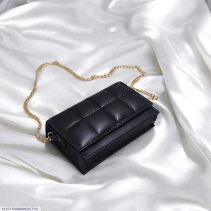 Black Quilted Crossbody Bag for Girls