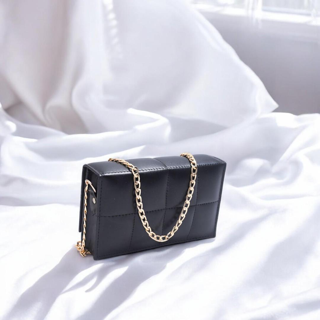 Black Quilted Crossbody Bag for Girls