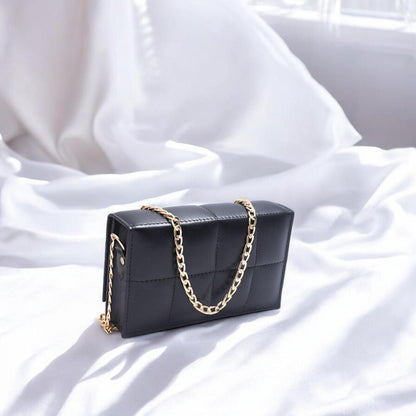 Black Quilted Crossbody Bag for Girls