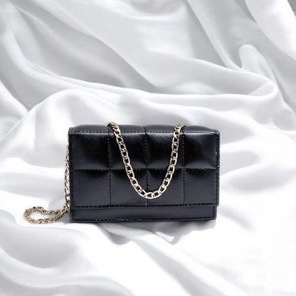 Black Quilted Crossbody Bag for Girls