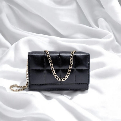 Black Quilted Crossbody Bag for Girls