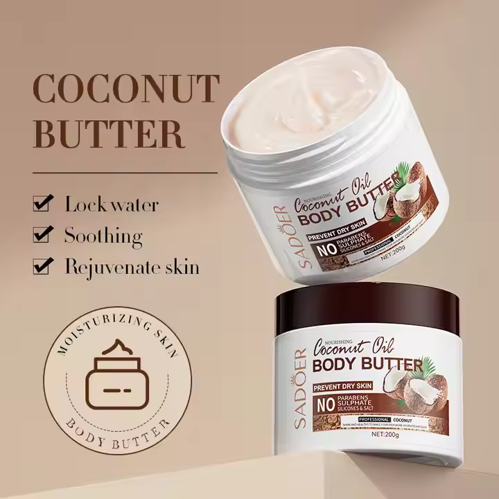 Best Selling SADOER 200g Coconut Butter Facial Body Moisturizing Smoothing Stay Fragrant Skin Care